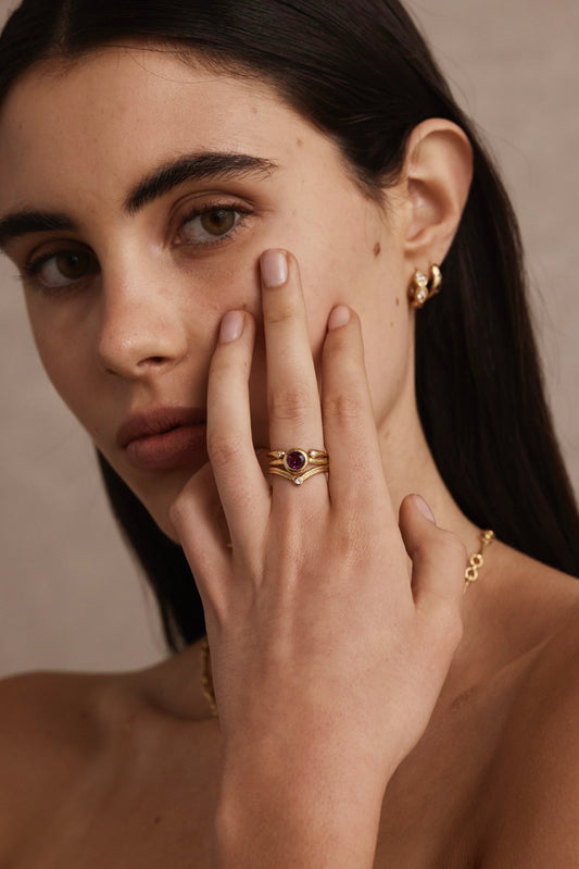 Marlow Rhodolite Gold Stacker 6/S