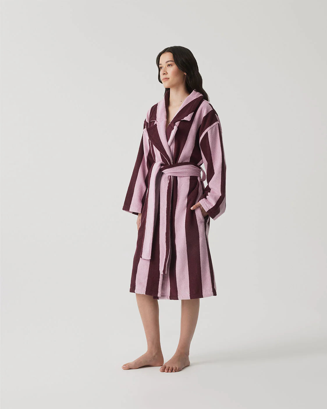 Boysenberry Stripe Terry Robe