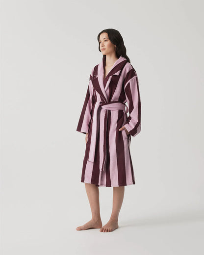 Boysenberry Stripe Terry Robe