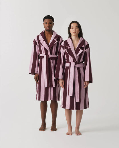 Boysenberry Stripe Terry Robe
