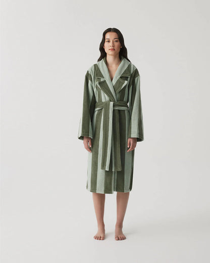 Peppermint Stripe Terry Robe