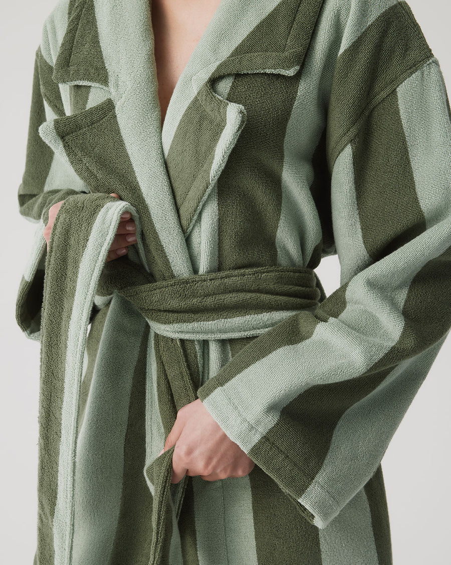 Peppermint Stripe Terry Robe