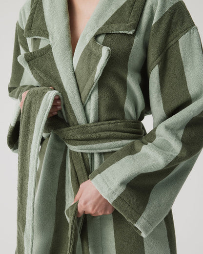 Peppermint Stripe Terry Robe