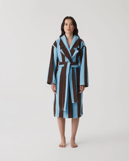 Iced Chocolate Stripe Terry Robe