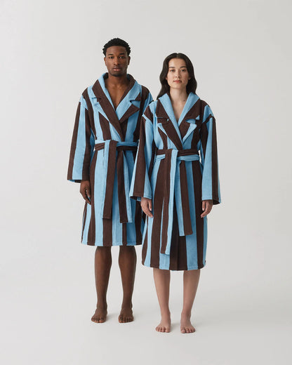 Iced Chocolate Stripe Terry Robe