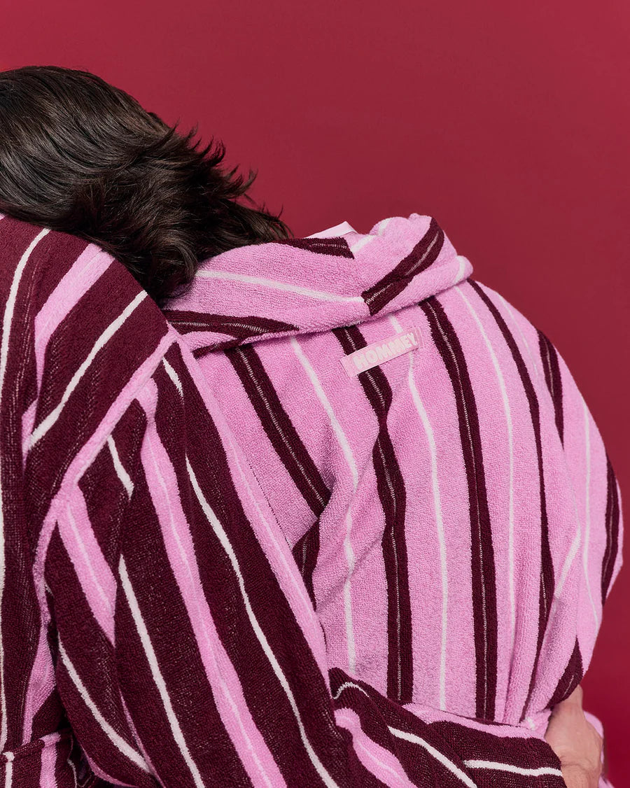 Fuchsia Stripe Terry Robe