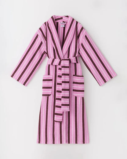 Fuchsia Stripe Terry Robe