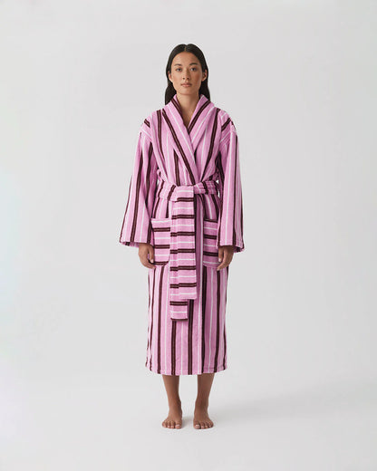 Fuchsia Stripe Terry Robe