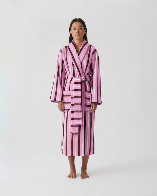 Fuchsia Stripe Terry Robe
