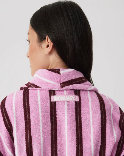 Fuchsia Stripe Terry Robe