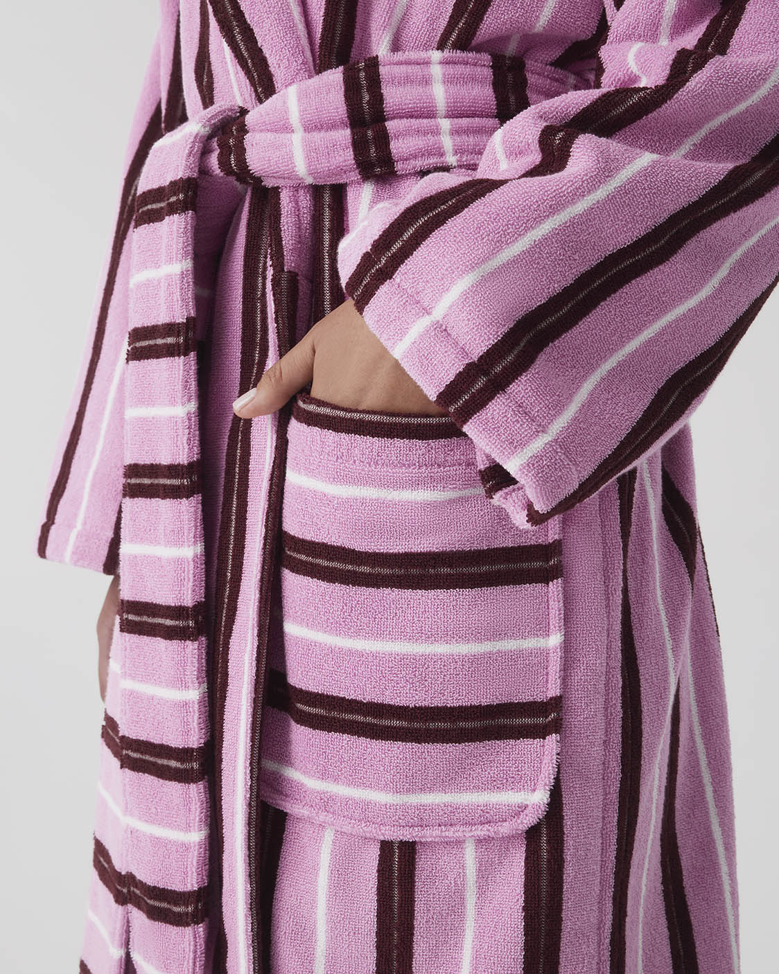Fuchsia Stripe Terry Robe