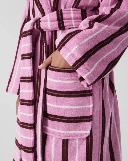 Fuchsia Stripe Terry Robe
