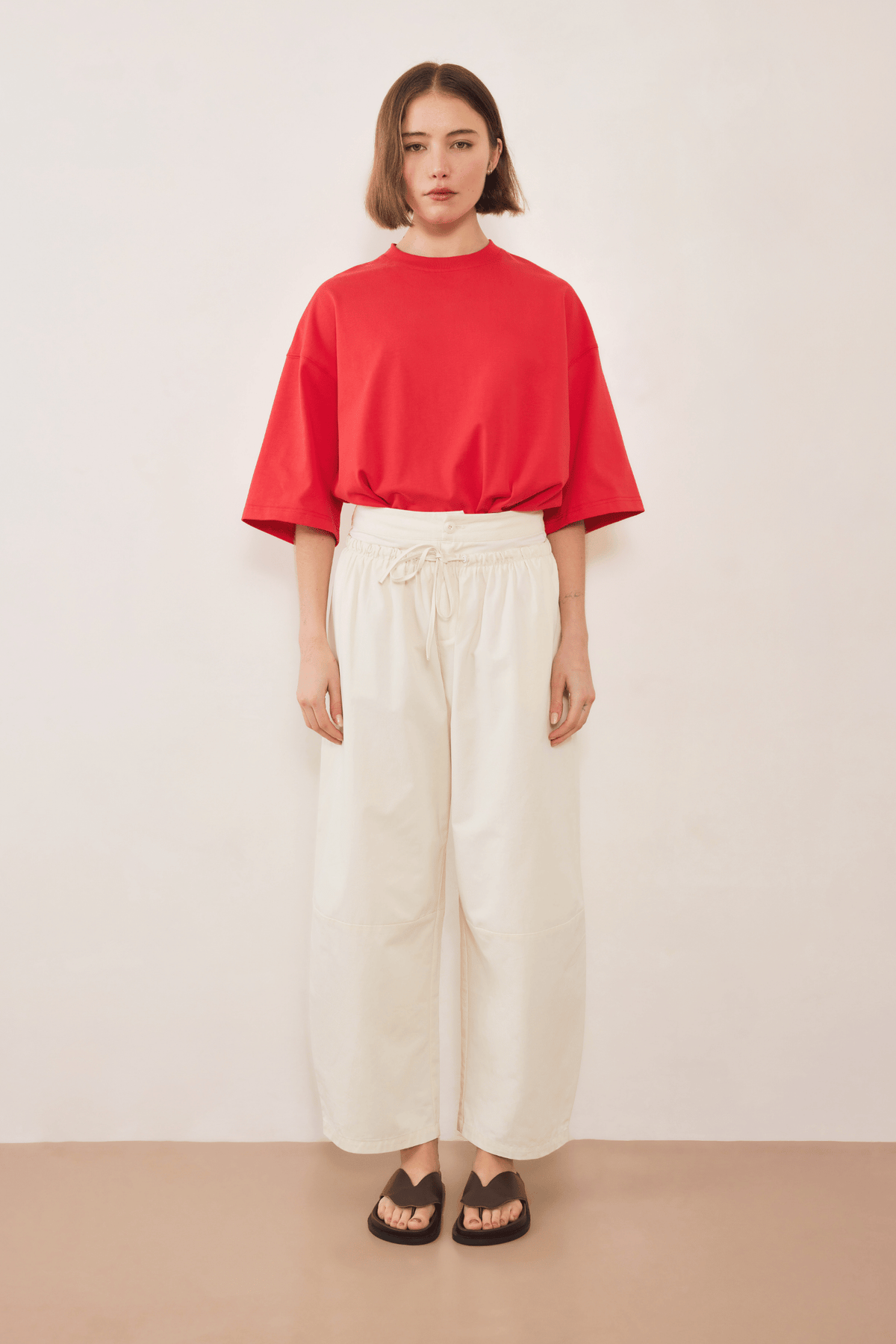 Boundary Double Layer Barrel Pant - Cream