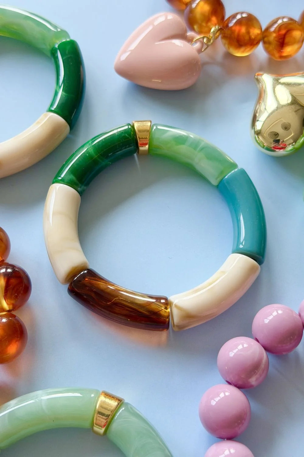 Tube Bracelet ~ Green Combo