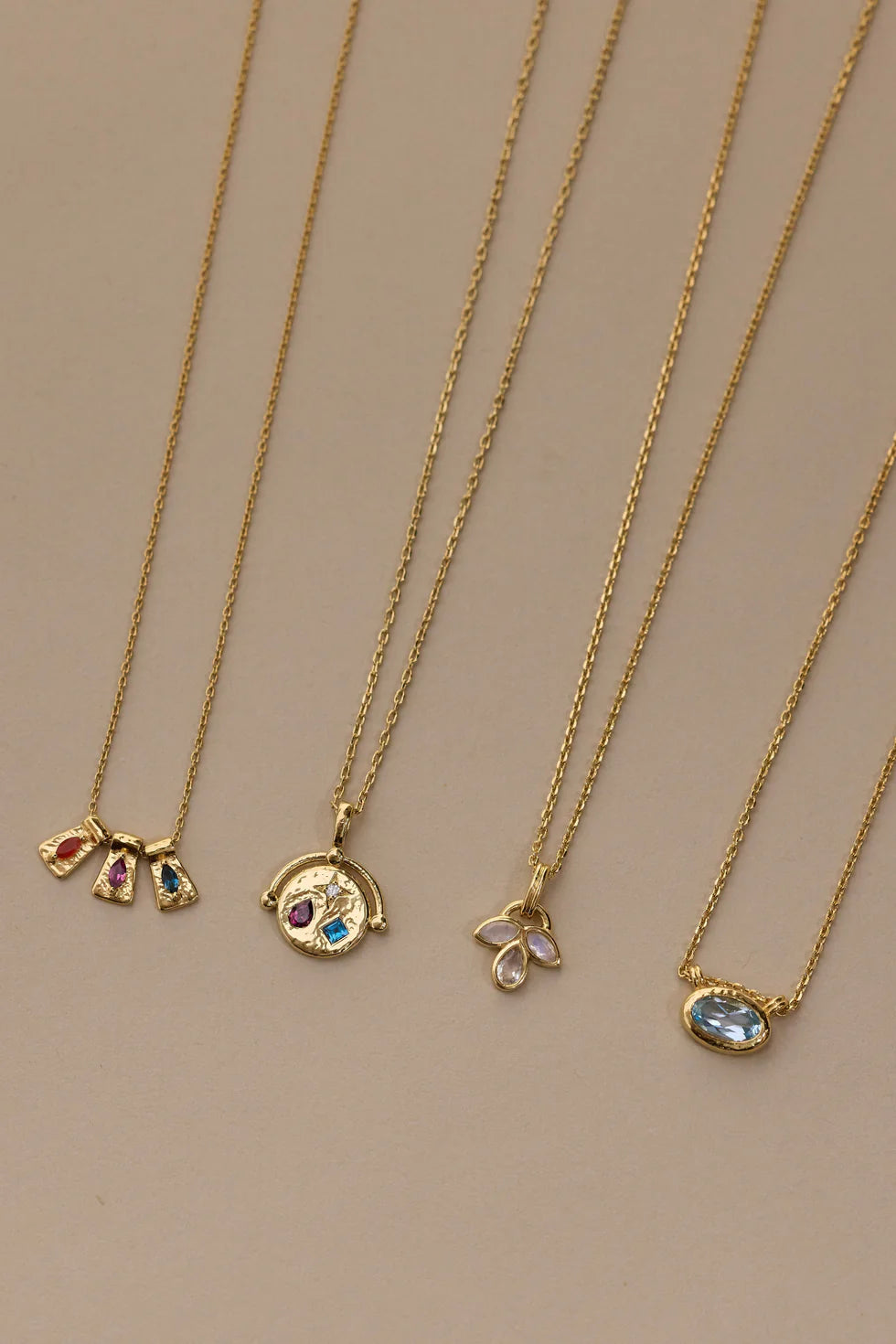 Luna Sky Blue Topaz Gold Necklace