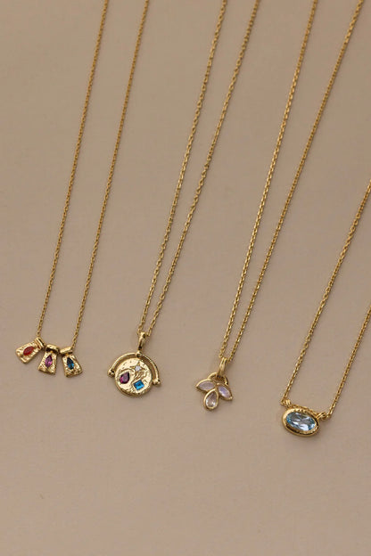 Luna Sky Blue Topaz Gold Necklace