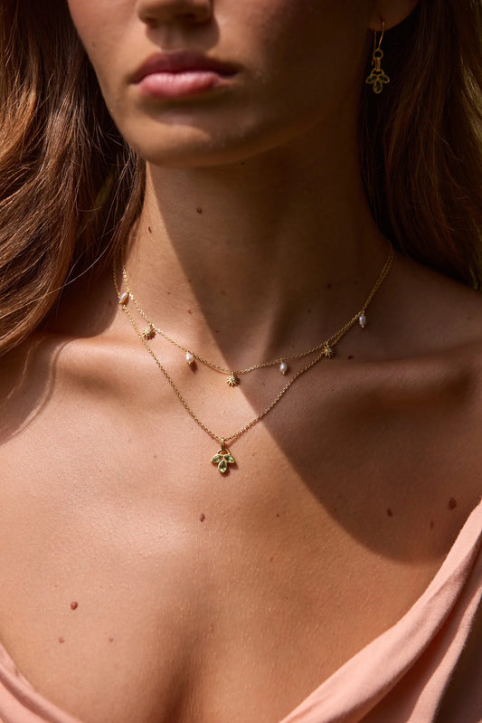 Soleil Pearl Gold Necklace