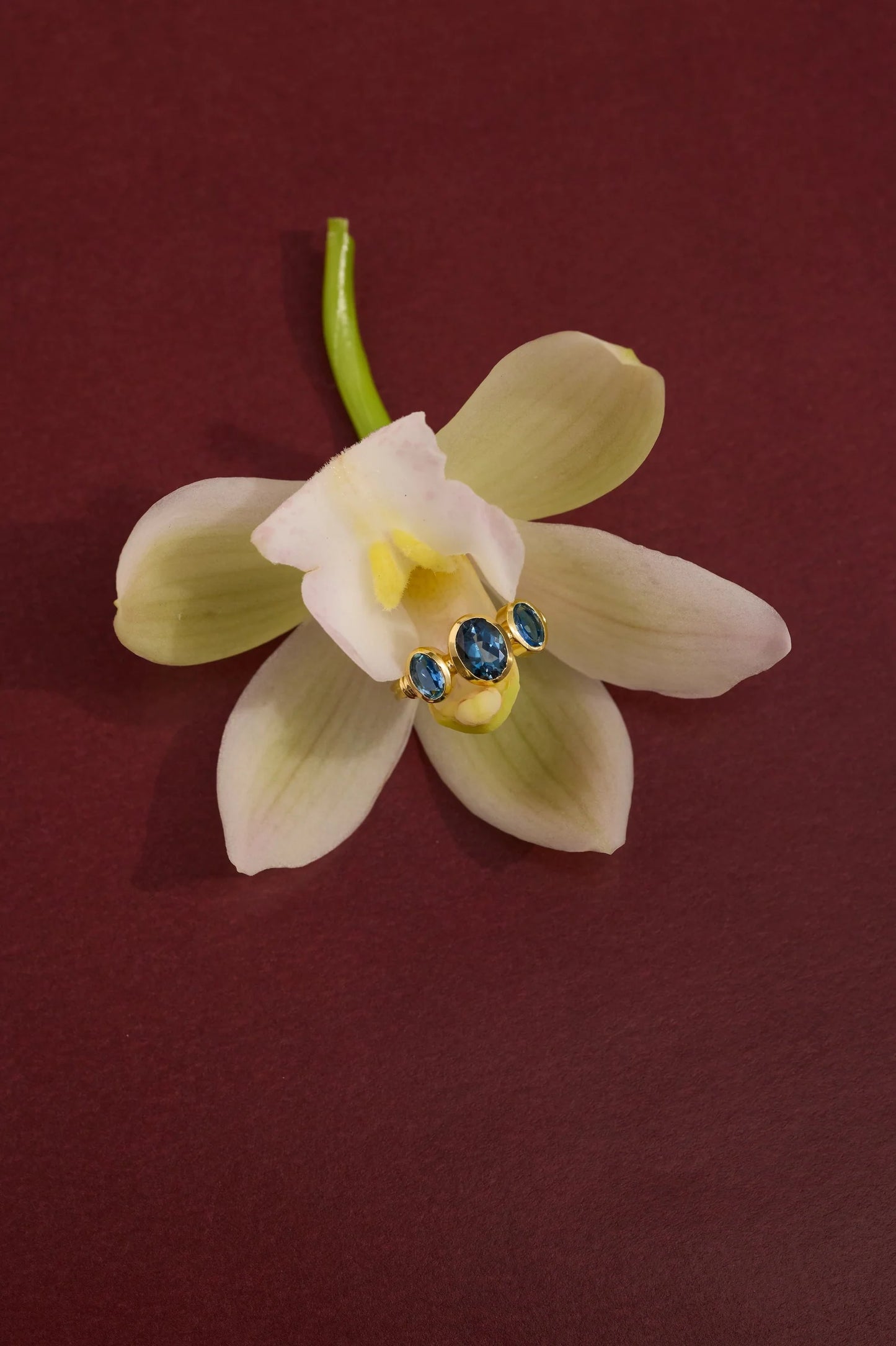 Trinity Blue Topaz Gold Ring 7/M