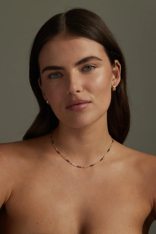 Aphrodite Rhodolite Gold Necklace