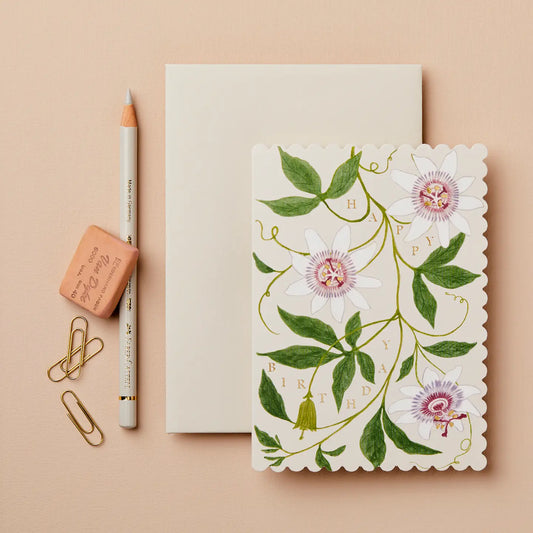 Passionflower Happy Birthday Card