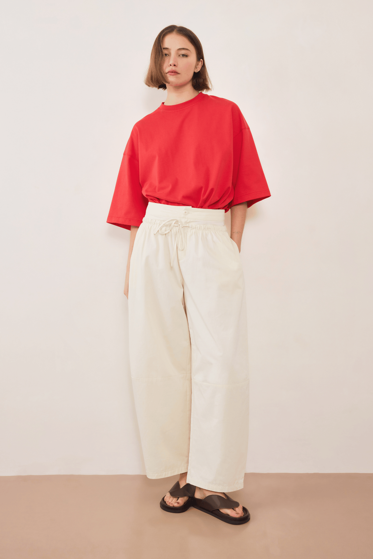 Boundary Double Layer Barrel Pant - Cream
