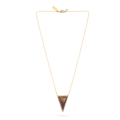 Triangle Pendant Necklace- Tiger's Eye