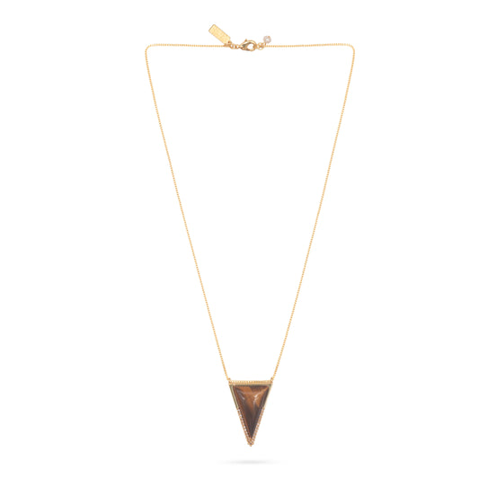 Triangle Pendant Necklace- Tiger's Eye