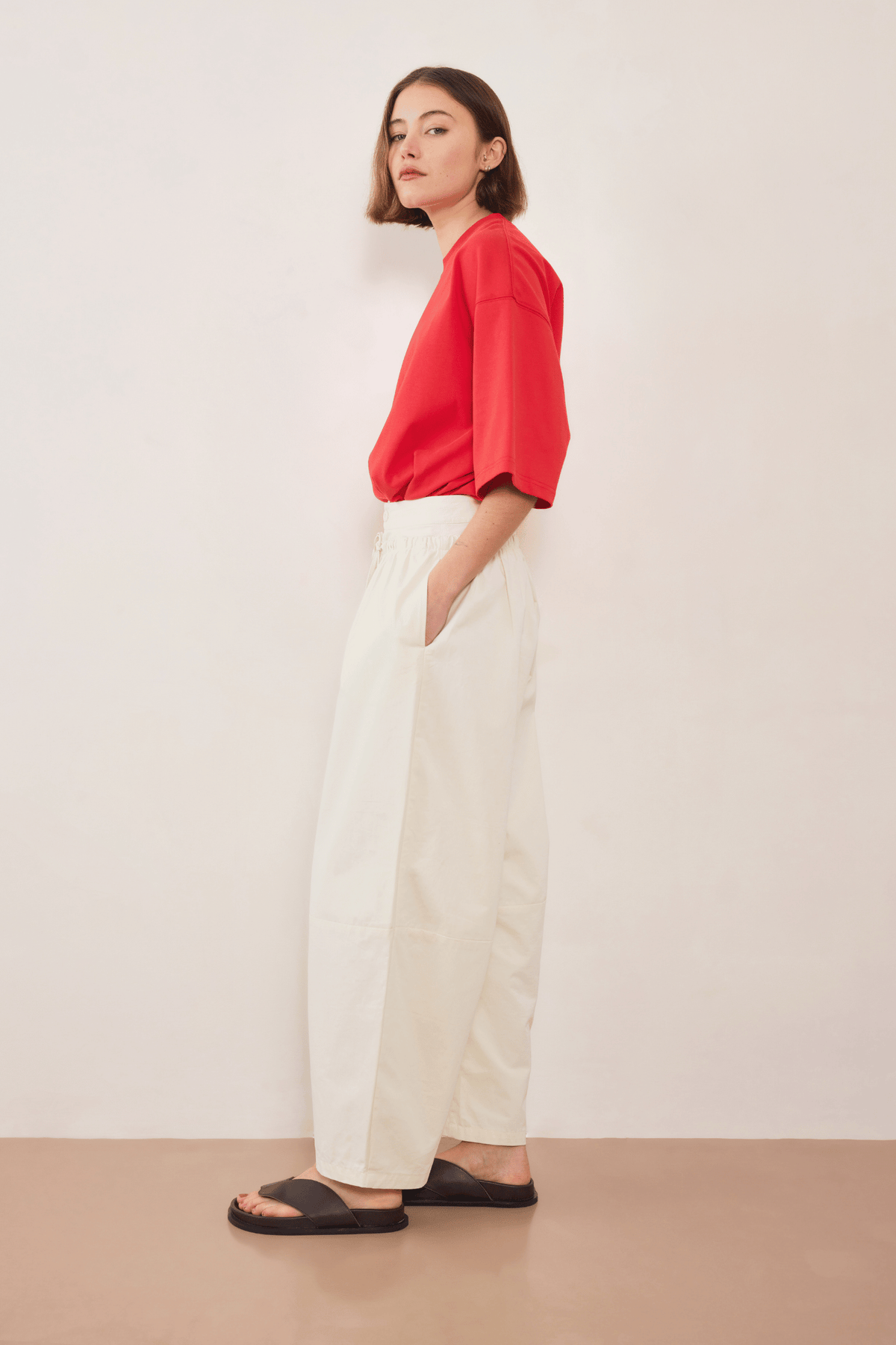 Boundary Double Layer Barrel Pant - Cream
