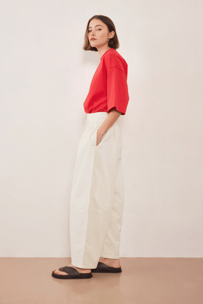 Boundary Double Layer Barrel Pant - Cream