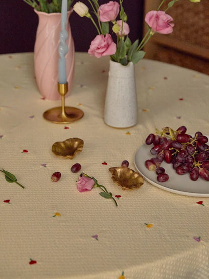 Forget Me Not Embroidered Tablecloth