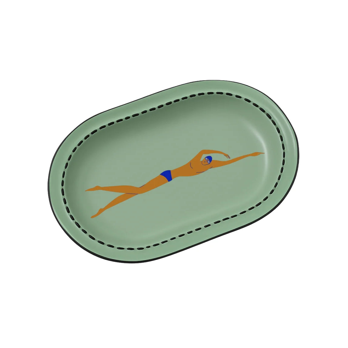 Large Serving Plate | Lane Swimmer ~ Pistachio