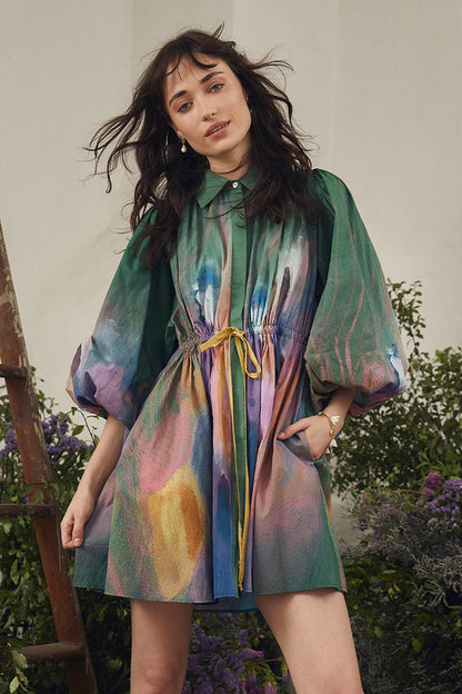 Tapestry Mini Dress Bayberry
