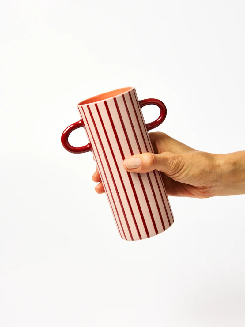 Griffe Bud Vase ~ Pink Pinstripe