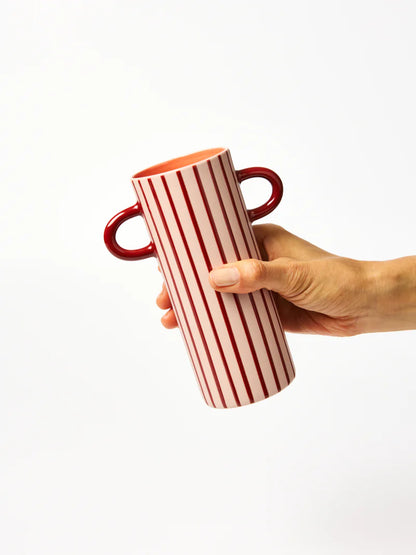 Griffe Bud Vase ~ Pink Pinstripe