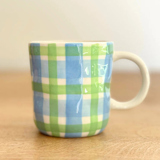 Gingham Mug - Blue + Mint