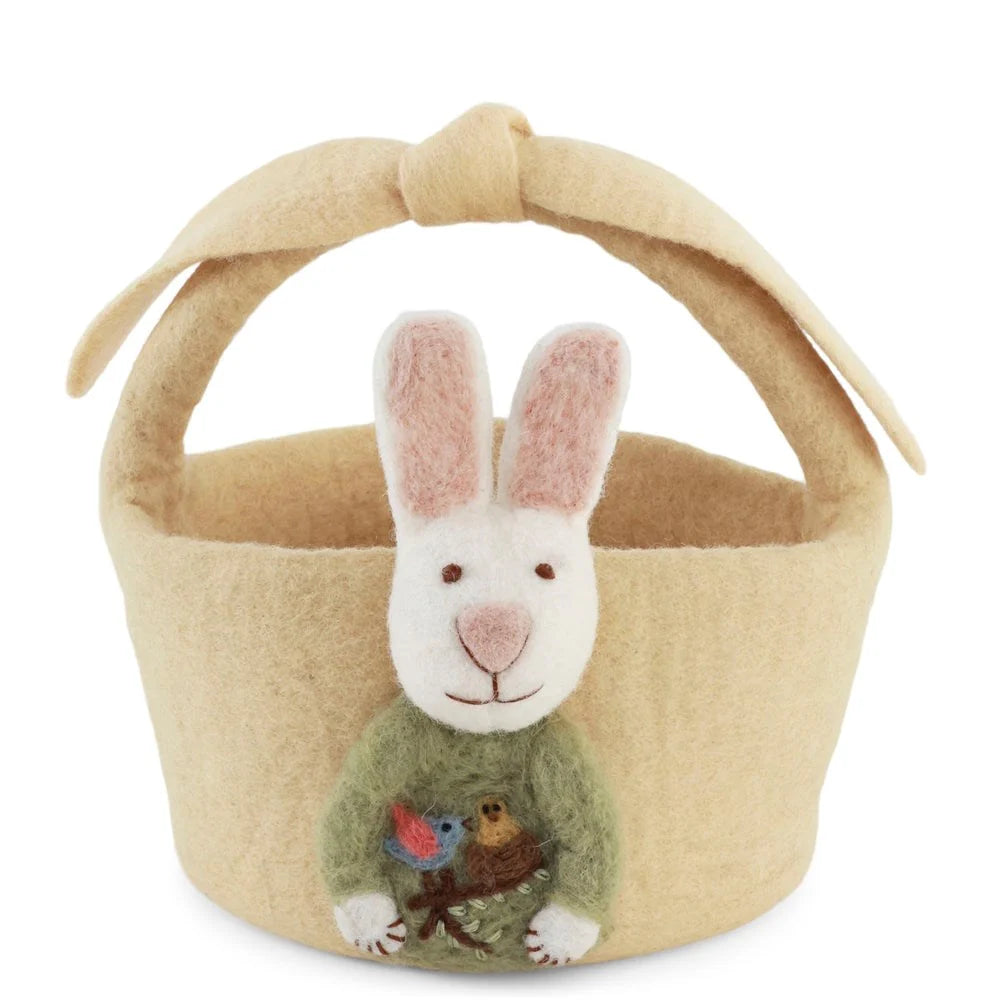 Big Basket with Bunny Light Yellow