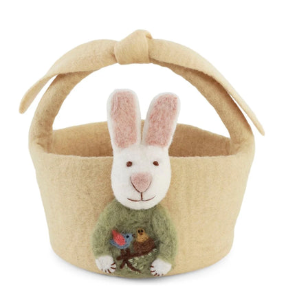 Big Basket with Bunny Light Yellow