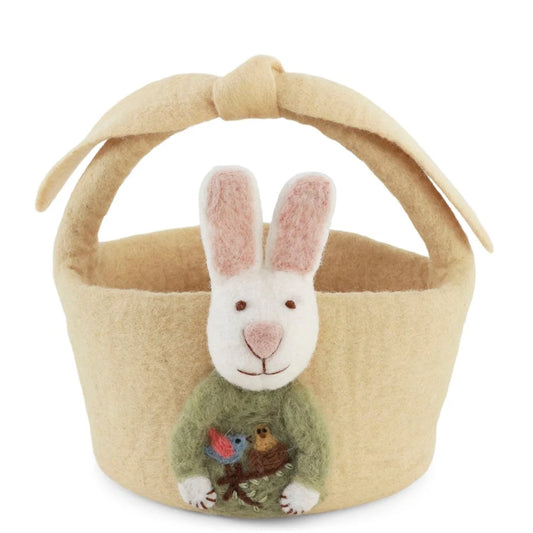 Big Basket with Bunny Light Yellow