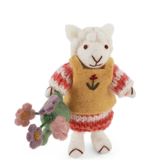 Sheep Small White Girl Watering Can