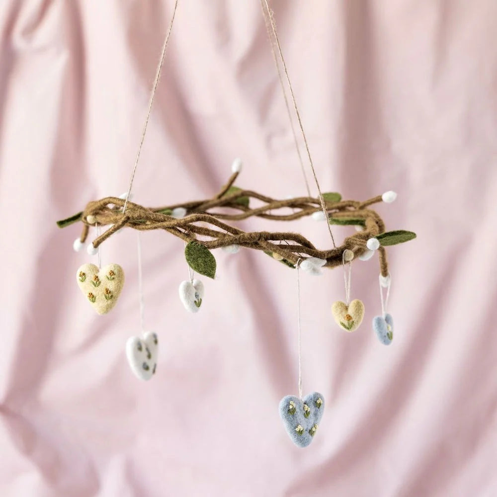 Mini Heart Flower Decoration 3pk