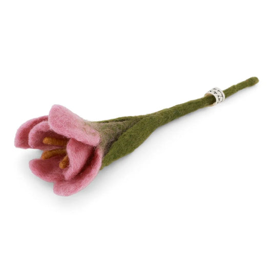 Crocus Felted Flower Pink