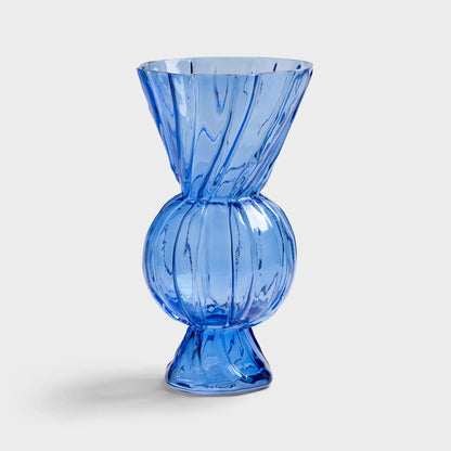 Vase Rhombic ~ Glass Blue
