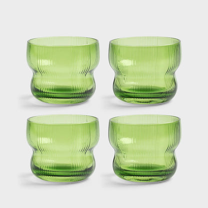 Glass Circus Green ~ Set of 4