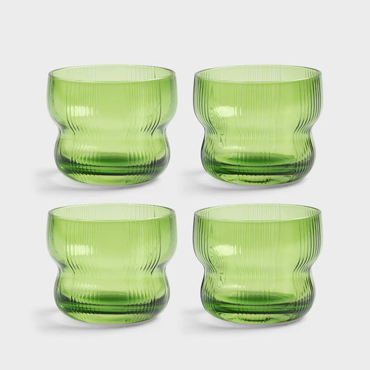 Glass Circus Green ~ Set of 4