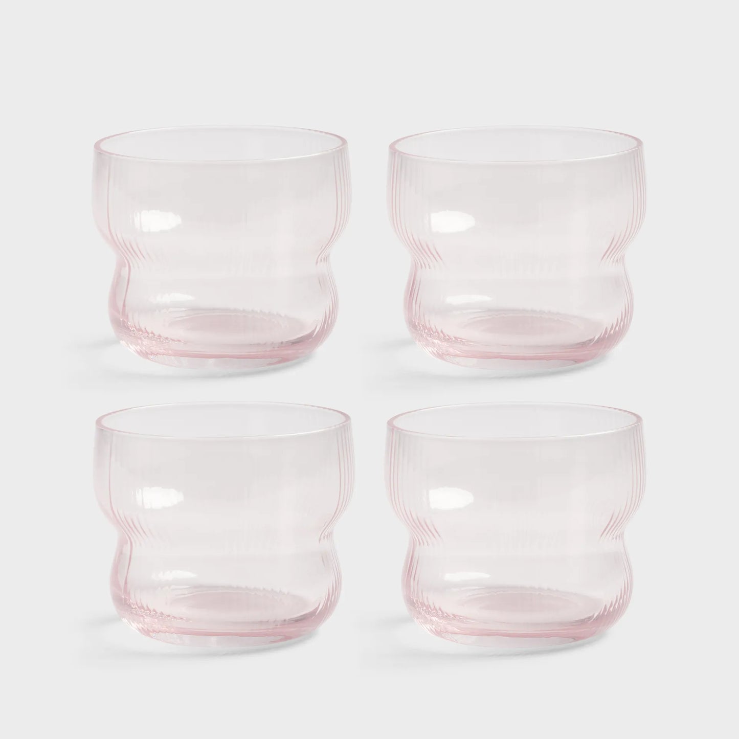 Glass Circus Pink ~ Set of 4