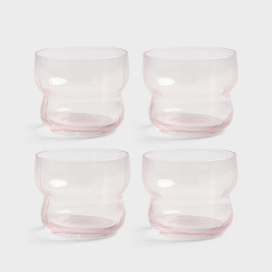 Glass Circus Pink ~ Set of 4
