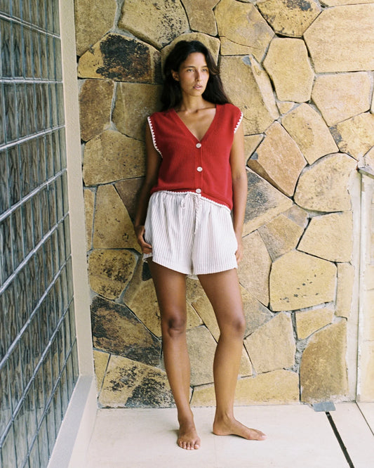 Calvi knit tank - Red Ochre