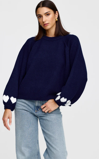 Cherie Hearts Knit - Midnight