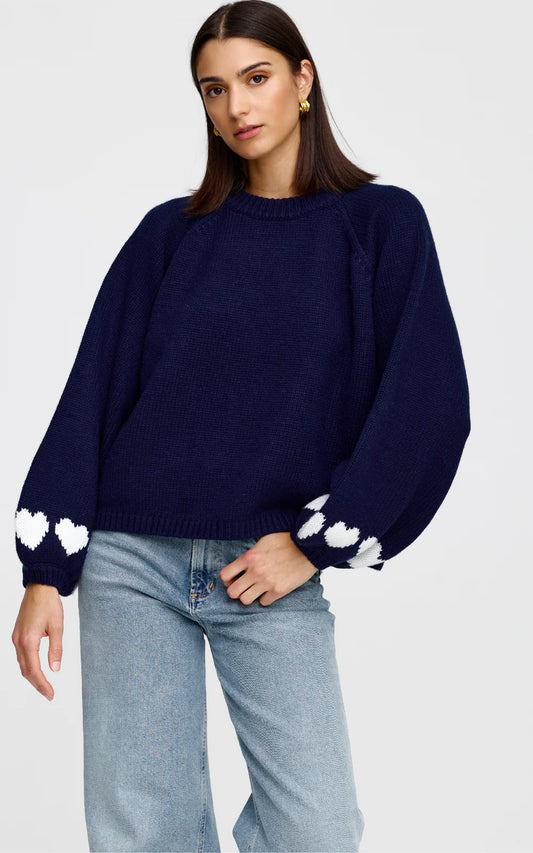 Cherie Hearts Knit - Midnight