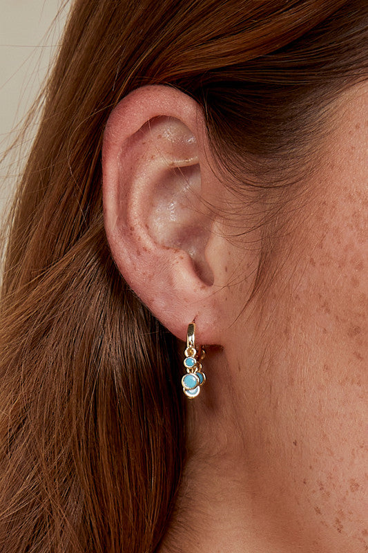 Cluster Huggies Gold and turquoise
